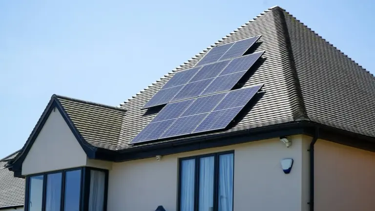 House roof with solar panels